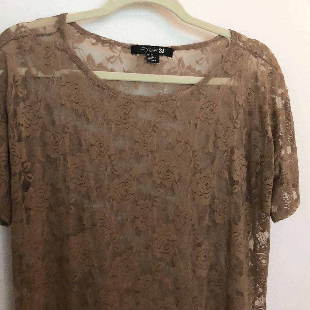 Forever 21 Sheer Rose Top